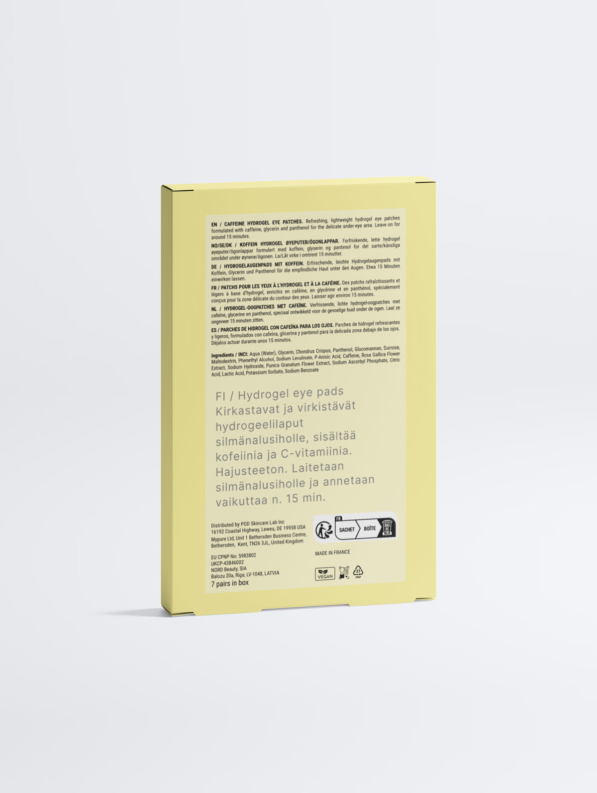 Clarité Caffeine + Vitamin C Hydrogel Eye Patches, 7 kpl