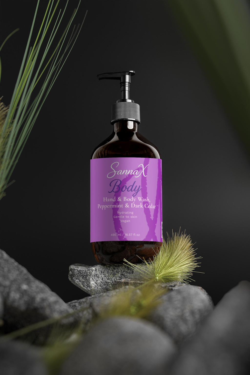 Hand & Body Wash, Peppermint & Dark Cedar 490 ml