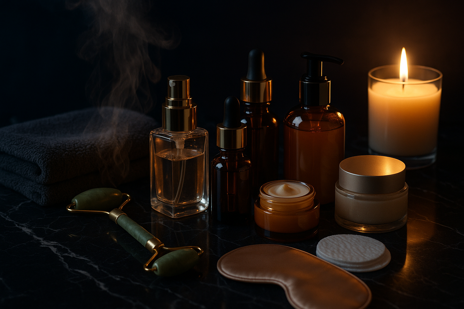 beauty, skincare routine dark night